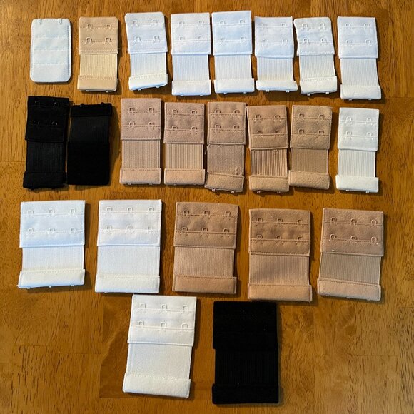 Set of 23 new/unused white black nude bra extenders - Picture 1 of 7